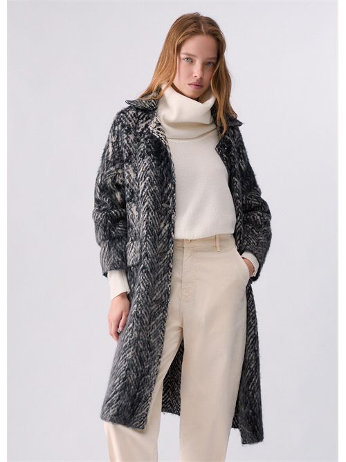 Cappotto jacquard in maglia spazzolata LIU JO | WF6190MA49S/L9212
